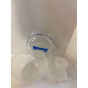 Lock & Lock? Round dip salad travel party divided strainer container